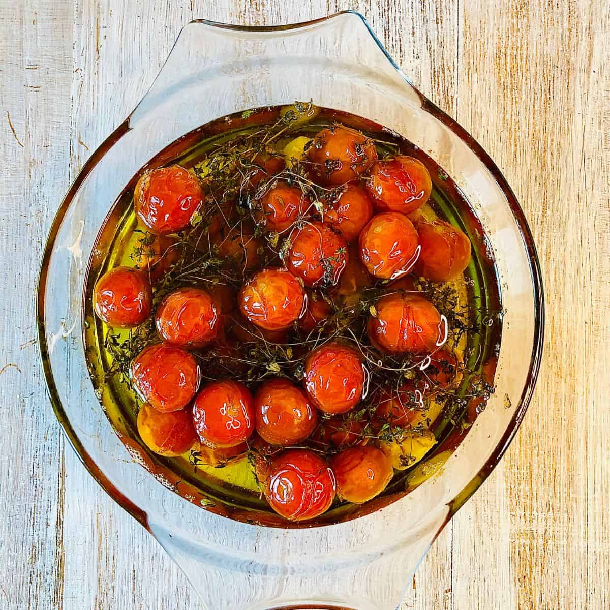 A Bowl Of Cooked Confit Tomatoes.