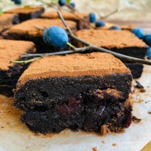 Close up of vegan brownies 