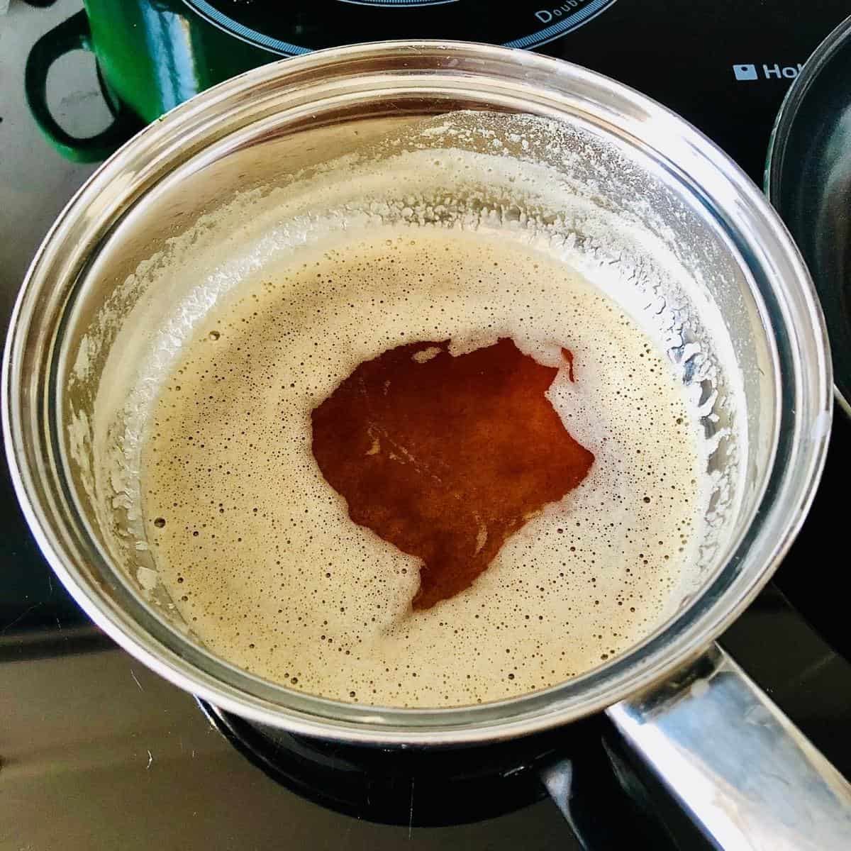 Brown butter in a saucepan
