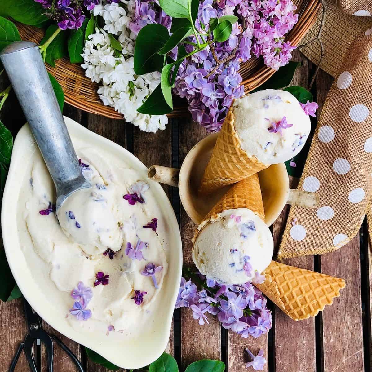 フラワーエール、クリーム Nice Cream - Made With Lilac Flowers - Kitchen and Other Stories
