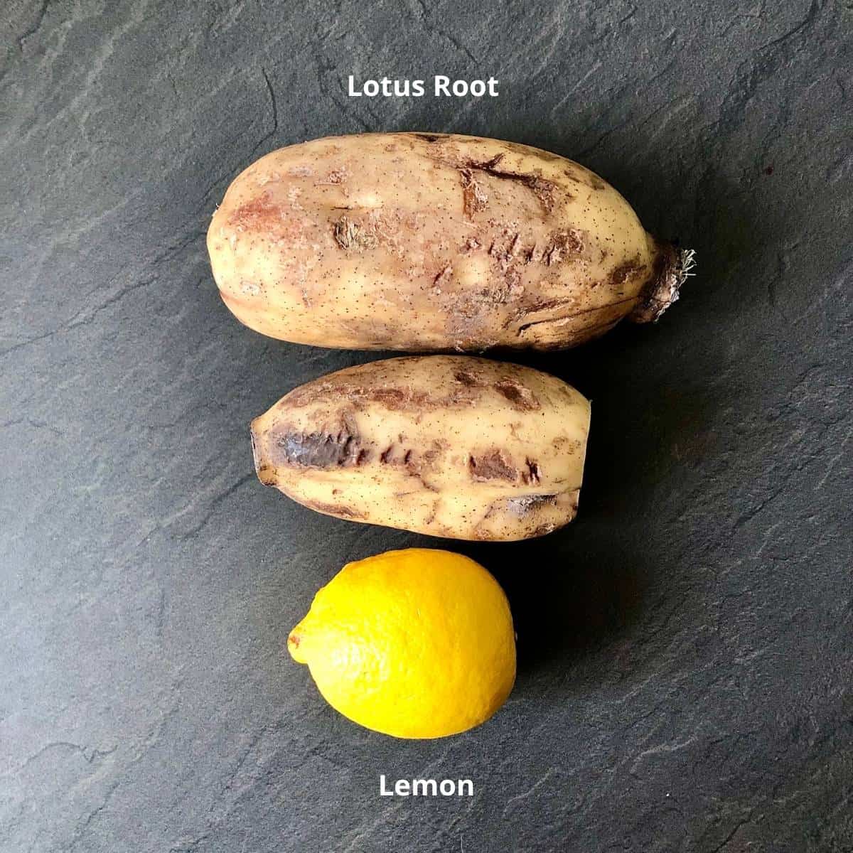 Lotus root crisps ingredients. Annotated.