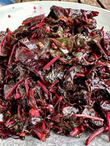 Close up of a plate of all saag.